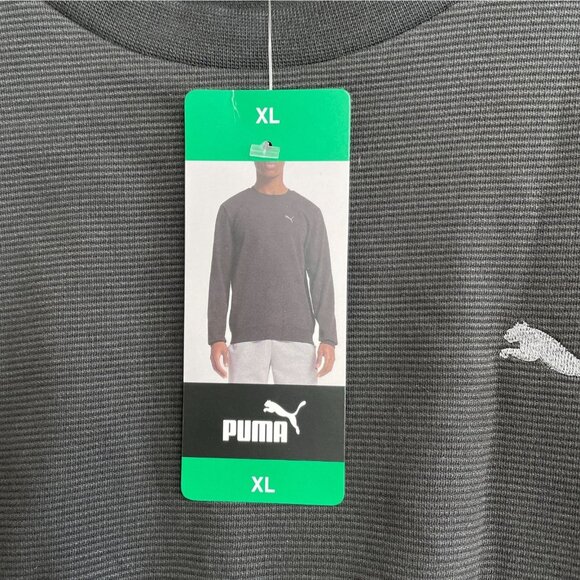 NEW Puma Men's XL Textured Crewneck Sweatshirt Black Cotton Blend - Picture 8 of 11